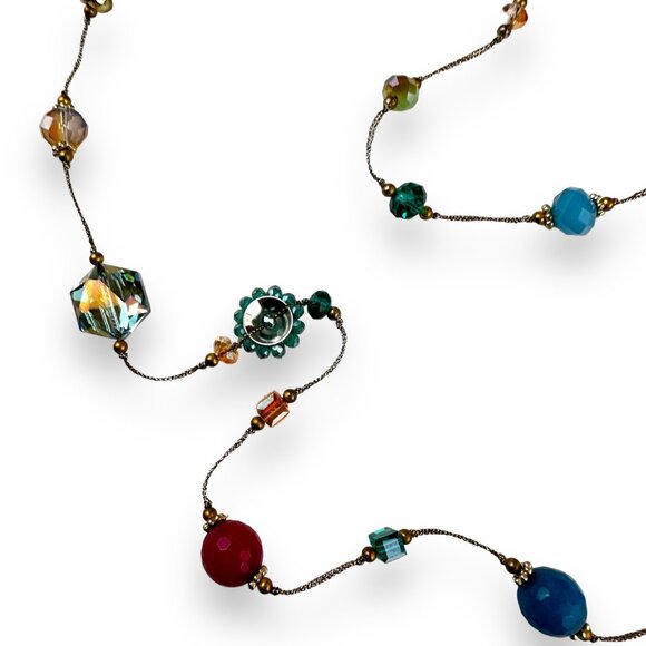PremierDesigns Paradise Found Multi-Color Beaded Necklace EUC Boho Retro Elegant - Picture 10 of 12